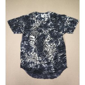 Akademiks Shirt Mens Small S Zebra Leopard Regular Fit Cotton Short Sleeve NWT 2